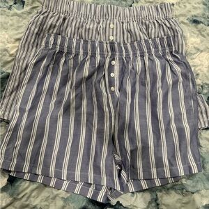 Como Sleep Navy Striped Shorts, Sz S
